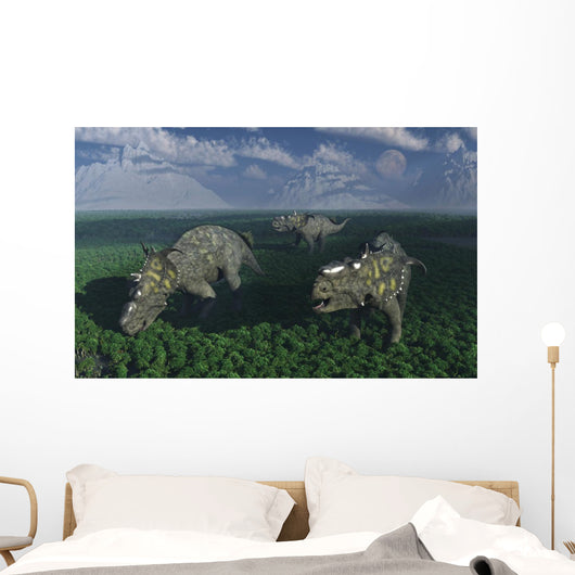 Pachyrhinosaurus Dinosaurs Grazing Wall Decal