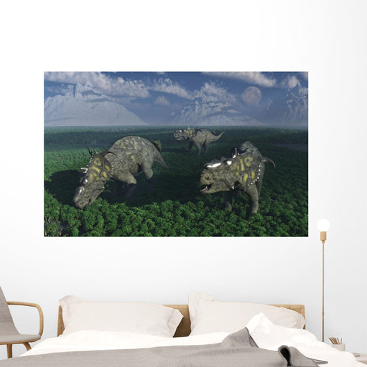 Pachyrhinosaurus Dinosaurs Grazing Wall Decal