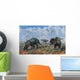 Pachyrhinosaurus Dinosaurs Grazing Desert Wall Decal