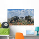 Pachyrhinosaurus Dinosaurs Grazing Desert Wall Decal