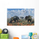 Pachyrhinosaurus Dinosaurs Grazing Desert Wall Decal