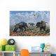 Pachyrhinosaurus Dinosaurs Grazing Desert Wall Decal
