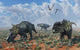 Pachyrhinosaurus Dinosaurs Grazing Desert Wall Decal