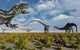 Carnivorous Allosaurus Stalking Herd Wall Decal