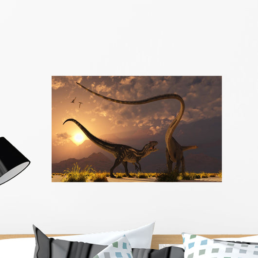 Allosaurus Deadly Battle Evening Wall Decal