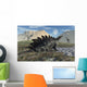 Stegosaurus and Allosaurus Caught Wall Decal