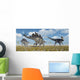 Pair Stegosaurus Dinosaurs Confronting Wall Decal