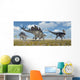 Pair Stegosaurus Dinosaurs Confronting Wall Decal