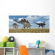 Pair Stegosaurus Dinosaurs Confronting Wall Decal