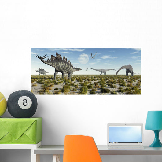 Mixed Herd Stegosaurus and Wall Decal