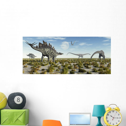 Mixed Herd Stegosaurus and Wall Decal