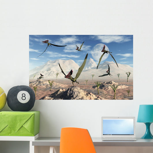 Flock Thalassodromeus Pterosaurs Wall Decal