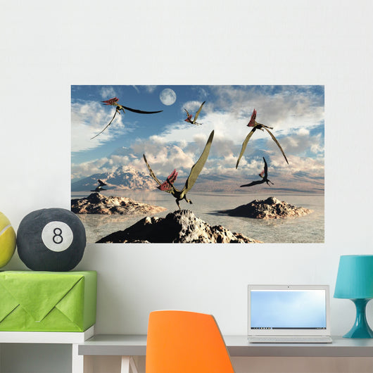 Flock Thalassodromeus Pterosaurs Evening Wall Decal