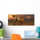 Asteroid Hitting Earth Marking T-rex Evening Wall Decal