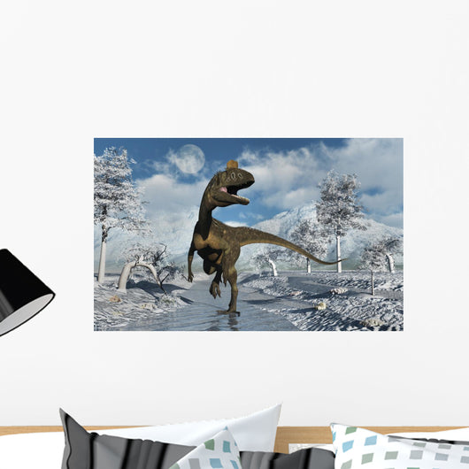 Cryolophosaurus Dinosaur Walking along Wall Decal