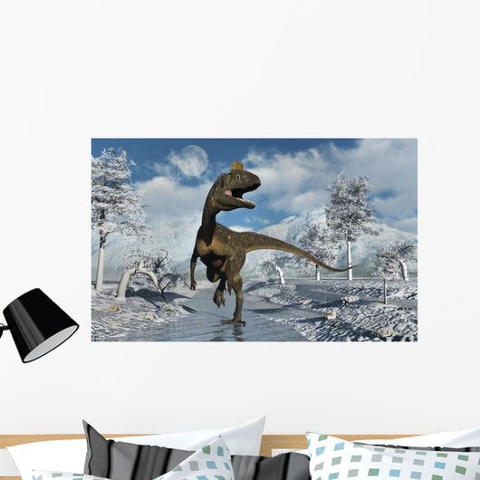 Cryolophosaurus Dinosaur Walking along Wall Decal