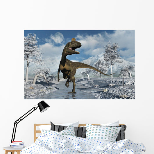 Cryolophosaurus Dinosaur Walking along Wall Decal