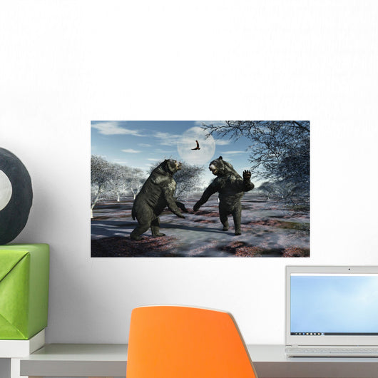 Pair Arctodus Bears Territorial Wall Decal