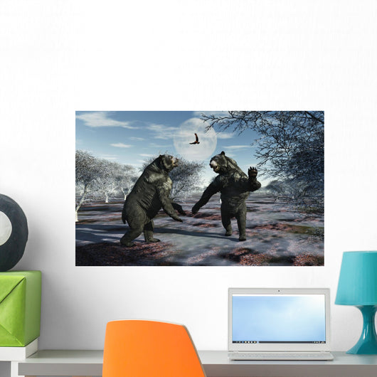 Pair Arctodus Bears Territorial Wall Decal