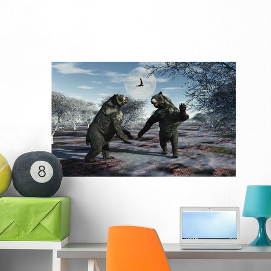 Pair Arctodus Bears Territorial Wall Decal