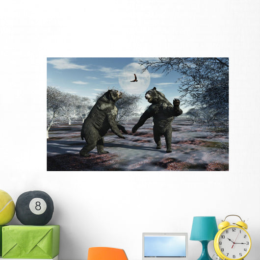 Pair Arctodus Bears Territorial Wall Decal