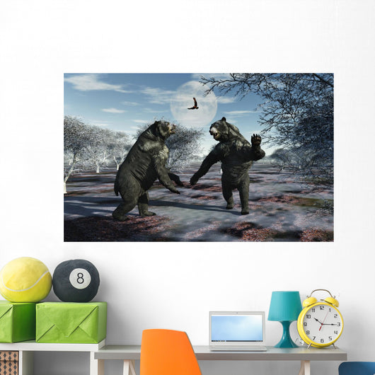 Pair Arctodus Bears Territorial Wall Decal