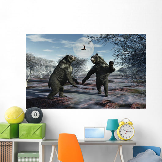 Pair Arctodus Bears Territorial Wall Decal