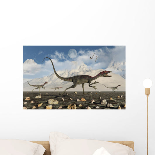 Pack Carnivorous Compsognathus Dinosaurs Wall Decal