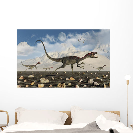 Pack Carnivorous Compsognathus Dinosaurs Wall Decal