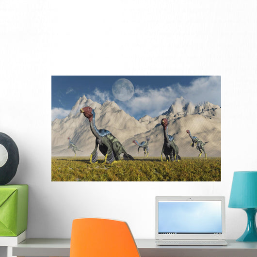 Gathering Caudipteryx Feathered Dinosaurs Wall Decal