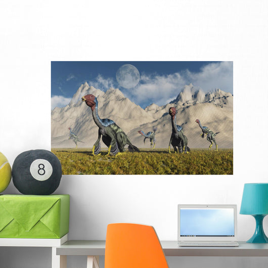 Gathering Caudipteryx Feathered Dinosaurs Wall Decal