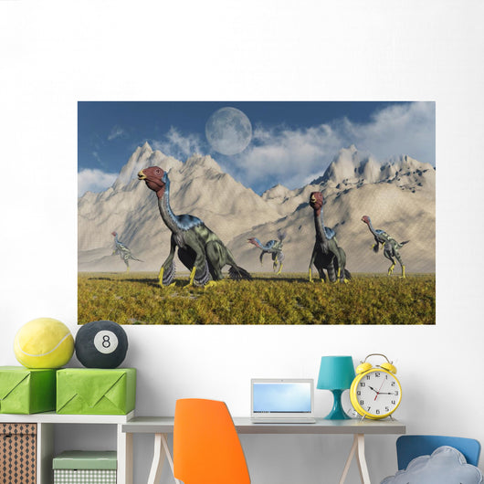 Gathering Caudipteryx Feathered Dinosaurs Wall Decal