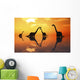 Silhouetted Shapes Sauropod Dinosaurs Evening Wall Decal