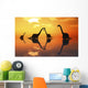 Silhouetted Shapes Sauropod Dinosaurs Evening Wall Decal