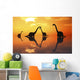 Silhouetted Shapes Sauropod Dinosaurs Evening Wall Decal