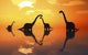 Silhouetted Shapes Sauropod Dinosaurs Evening Wall Decal