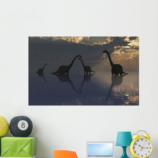 Silhouetted Shapes Sauropod Dinosaurs Wall Decal