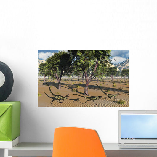 Pack Tyrannosaurid Dilong Dinosaurs Forest Wall Decal