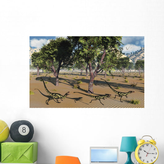 Pack Tyrannosaurid Dilong Dinosaurs Forest Wall Decal