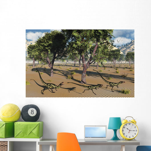 Pack Tyrannosaurid Dilong Dinosaurs Forest Wall Decal