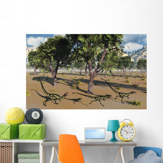 Pack Tyrannosaurid Dilong Dinosaurs Forest Wall Decal