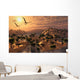 Quetzalcoatlus Pterosaurs Flying Evening Wall Decal