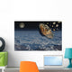 Giant Asteroid Burning up Night Wall Decal
