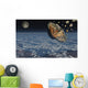 Giant Asteroid Burning up Night Wall Decal