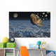 Giant Asteroid Burning up Night Wall Decal