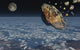Giant Asteroid Burning up Night Wall Decal