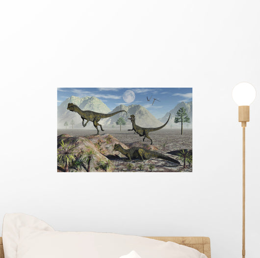 Small Pack Dilophosaurus Dinosaurs Plains Wall Decal