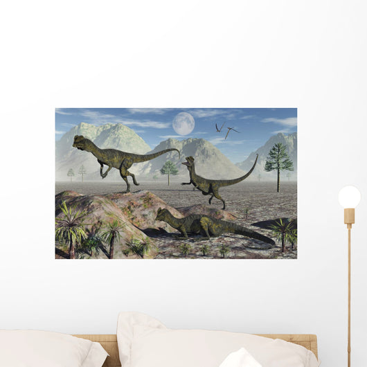 Small Pack Dilophosaurus Dinosaurs Plains Wall Decal