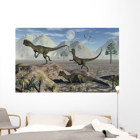 Small Pack Dilophosaurus Dinosaurs Plains Wall Decal