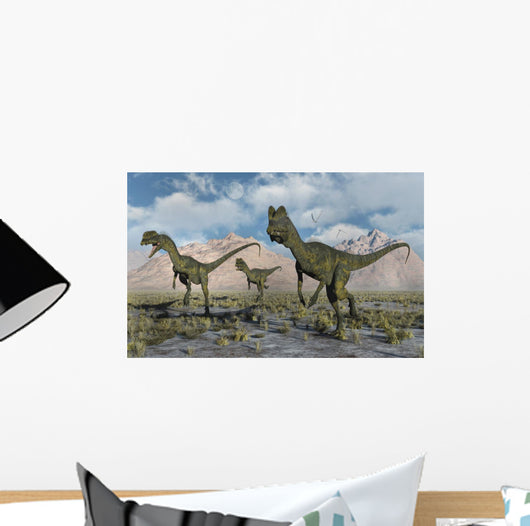 Small Pack Dilophosaurus Dinosaurs Close-up Wall Decal